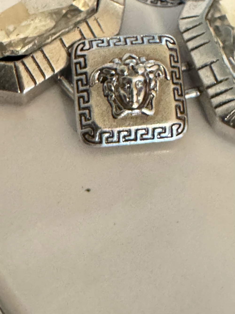 Versace Silver-Tone Bracelet with Large Clear Crystals - Picture 6 of 10